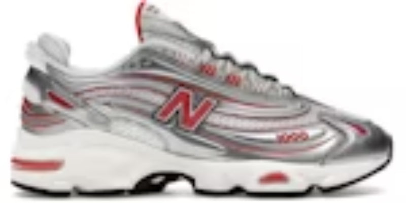 Men's Slip On Takkies N 1000 thisisneverthat Metallic Silver Red Sneakers Shoes