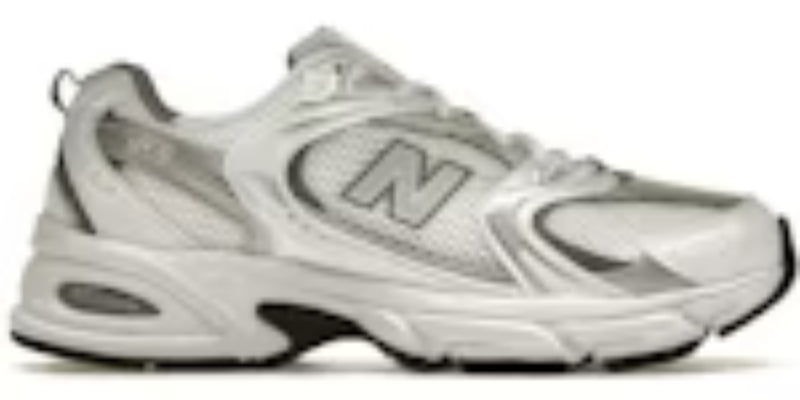 Men's Classic Takkies N 530 White Silver Metallic Sneakers Shoes