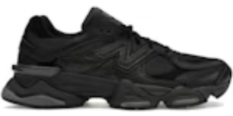 Men's Takkies N 9060 Triple Black Leather Sneakers Shoes