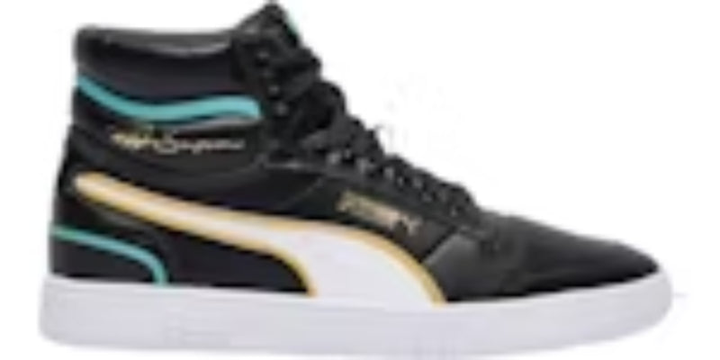 Men's Cute Takkies P Ralph Sampson Mid OG Black Teal Sneakers Shoes