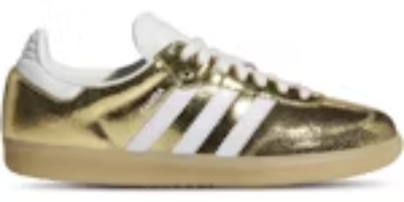 Best Takkies Saba OG Gold Metallic Cracked Leather Womens Sneakers