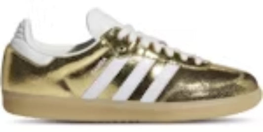 Best Takkies Saba OG Gold Metallic Cracked Leather Womens Sneakers