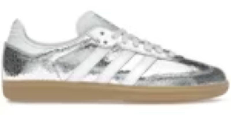 Running Takkies Saba OG Silver Metallic Cracked Leather Womens Sneakers