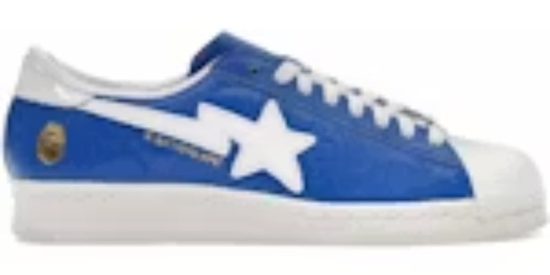 Most Comfortable Takkies Superstar Vintage Bape Blue White Sneakers