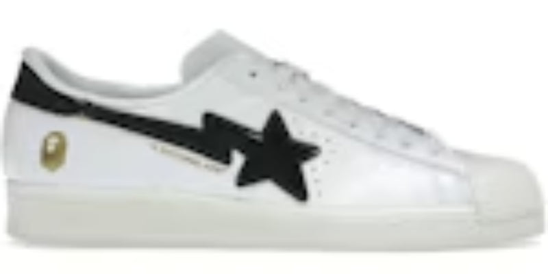 New Takkies Superstar Vintage Bape White Black Sneakers