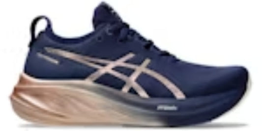 Women Sneakers Gel Nimbus 26 Platinum Blue Expanse Rose Gold Beautiful Takkies