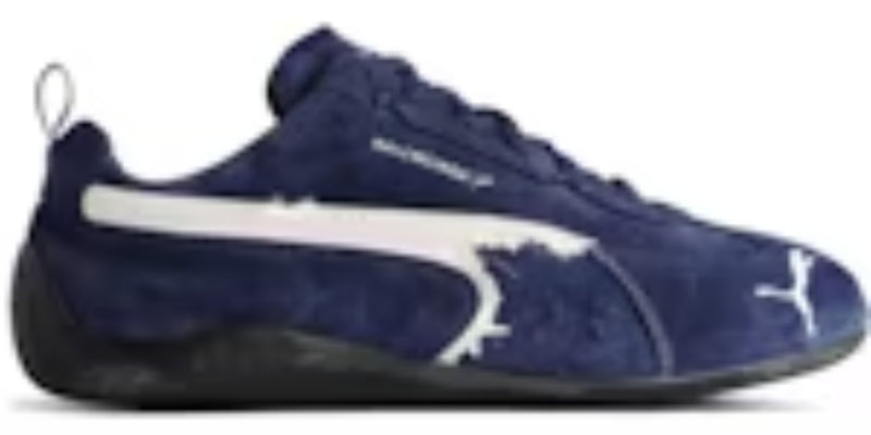 Men's Cheap Takkies Sale Balenciaga x P Speedcat Suede Distressed Navy White Sneakers Shoes