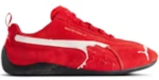 Men's Classic Takkies Balenciaga x P Speedcat Suede Distressed Red White Sneakers Shoes