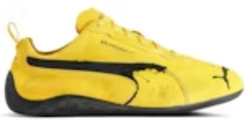 Men's Comfortable Takkies Balenciaga x P Speedcat Suede Distressed Yellow Black Sneakers Shoes