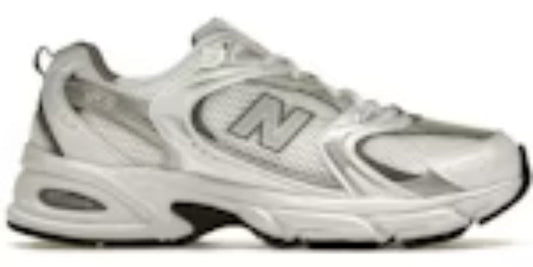 Men's Classic Takkies N 530 White Silver Metallic Sneakers Shoes