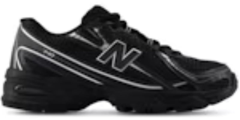 Men's Runner Takkies N 740 Black Silver Metallic GS Sneakers Shoes
