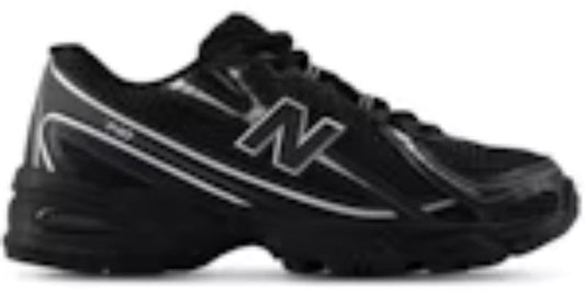 Men's Runner Takkies N 740 Black Silver Metallic GS Sneakers Shoes