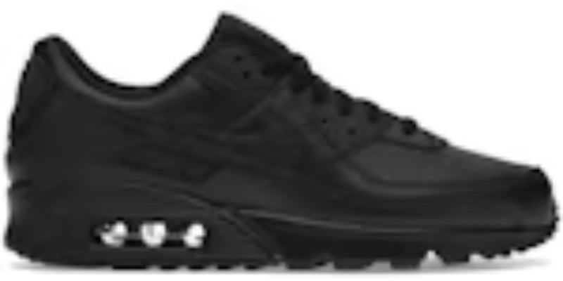 Mens Air Cusion 90 Leather Triple Black Classic Takkies Shoes Sneakers