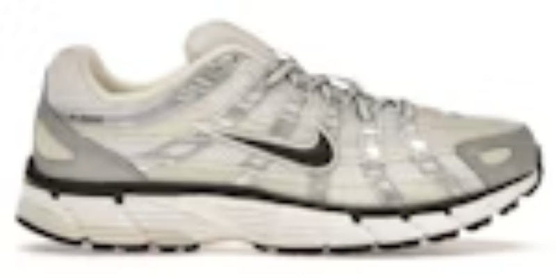 Womens P-6000 Coconut Milk Metallic Silver Nice Takkies Shoes Sneakers