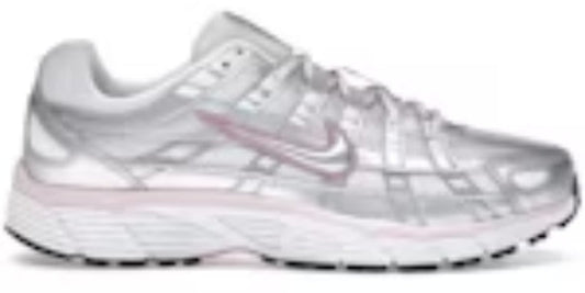Womens P-6000 White Blue Tint Sail Metallic Silver Runner Takkies Shoes Sneakers