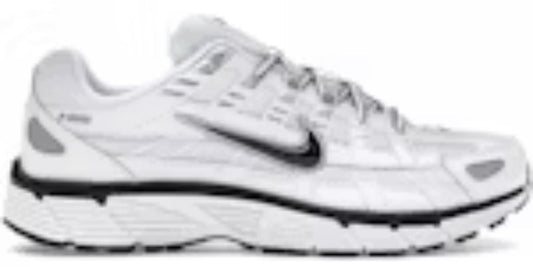 Mens P-6000 White Metallic Silver Black Takkies Shoes Shoes Sneakers