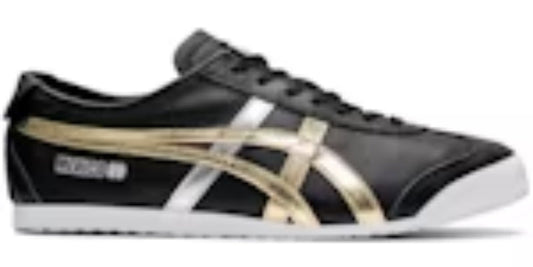 Men Sneakers Onitsuka Tiger Mexico 66 Black Gold Silver Best Takkies Walking