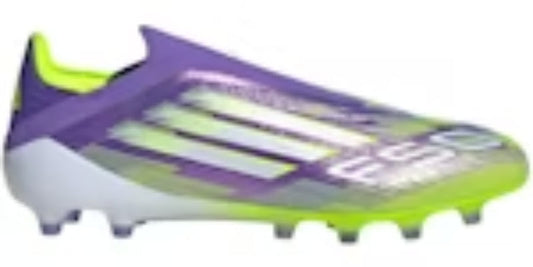 Beautiful Takkies F50 Elite Laceless AG Purple Rush Cloud White Lucid Lemon Sneakers